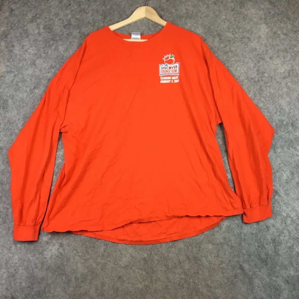Clemson Tigers T Shirt 3XL Men Long Sleeve Orange Bowl Football NCAA 2014 Orange